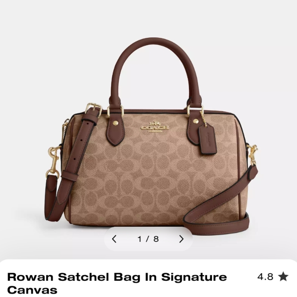 Coach Rowan Satchel Crossbody with Signature Canvas Crossbody Strap